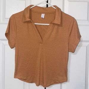OLD NAVY UltraLite Ribbed Cropped Polo Women